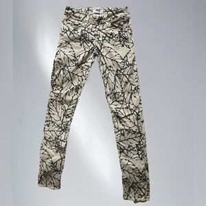 PAIGE Dark gray and Cream Abstract Jeans SIZE 25